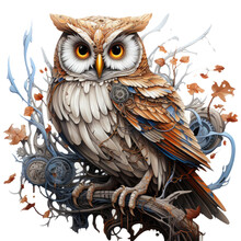 An Exquisite Sculpture Of An Owl Soaring Gracefully Amidst A Garden, The Owl's Wings Beautifully Sculpted, Generative Ai