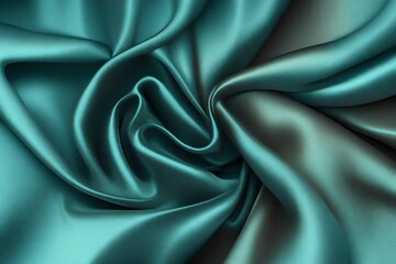 Closeup of rippled corel color satin fabric cloth texture background