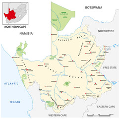 Wall Mural - Vector map of Northern Cape Province, South Africa