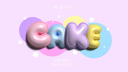 Wall Mural - Cake 3d inflated editable text effect