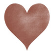 Modern watercolor brown heart artwork.Expressive love graphic for valentines day.
