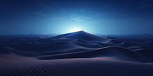 The Sand Dunes Under The Stars. Generative AI