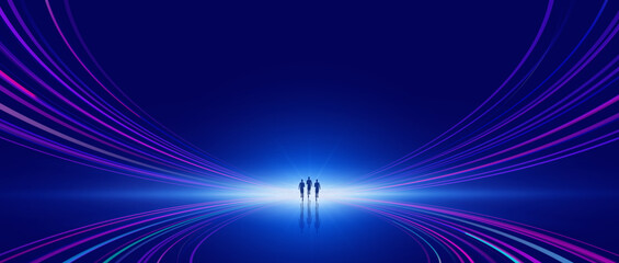Wall Mural - abstract blue background with lines
