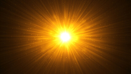 Wall Mural - golden particles flare abstract background with shining floating dust. futuristic glittering flicker