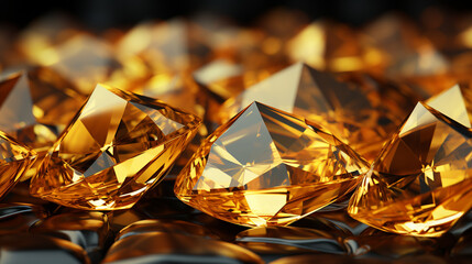 Wall Mural - sparkling yellow diamond background
