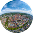 Die ehemalige Reichsstadt Ravensburg im Luftbild, Little Planet-Ansicht, freigestellt