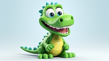 Wall Mural - Cute 3D cartoon Crocodile character.