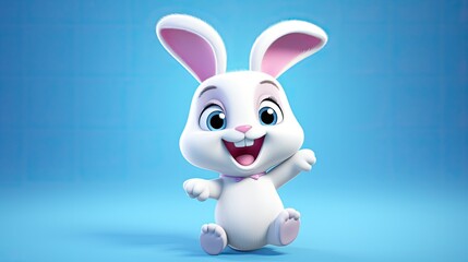 Wall Mural - Cute 3D cartoon Rabbit character.