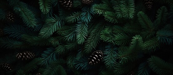  Christmas tree branches on a natural background