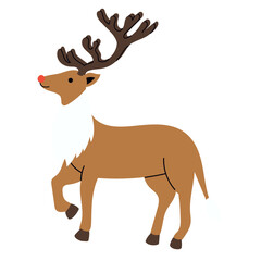 Poster - Reindeer flat illustration