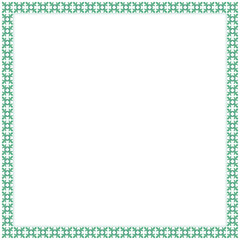 Wall Mural - Vector green decorative square frame. Baroque motif. Isolated on white background.