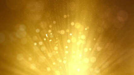 Wall Mural - golden particles shining stars dust bokeh glitter with flare awards abstract background. futuristic 