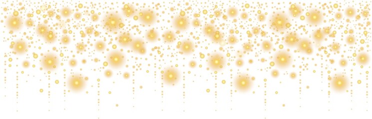 Wall Mural - glittering vector dust on a transparent background. golden sparkling lights. christmas holiday glow 