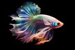 © BOONJUNG - An iridescent Crystal betta fish Generative AI.