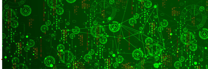 Abstract technology. Circuit board, high computer color background. Vector illustration with space for content, web - template, business tech presentation.