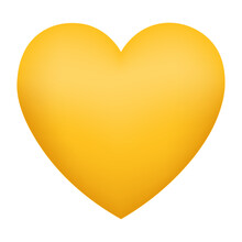 Yellow Heart Emoji Isolated On White Background. Emoticons Symbol Modern, Simple, Vector, Printed On Paper. Icon For Website Design, Mobile App, And UI. Vector Illustration