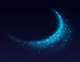 Wall Mural - blue dust cloud with sparkles isolated on dark background. stardust sparkling background. glowing gl