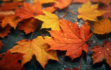 Wall Mural - maple leaf in autumn with maple tree under sunlight background