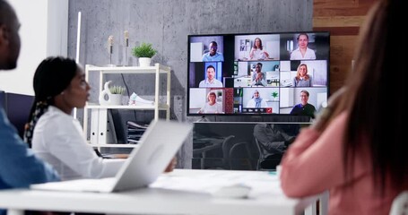 Poster - Group Of Businesspeople Having Video Conference