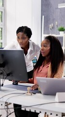 Poster - African Financial Data Analysts Using Dashboard On Screens