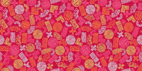 Hand drawn abstract seamless pattern, ethnic background, simple style - great for textiles, banners, wallpapers, wrapping - vector design