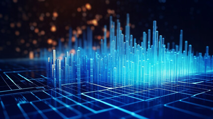 Illustration of Business analytics data flow concept with Big data technology, data science ,Querying analyzing, complex information, Neural network for artificial intelligence and Data mining