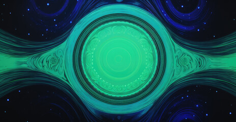 Wall Mural - abstract galaxy universe space background in turquoise color. fantastic nebula stars in outer space 
