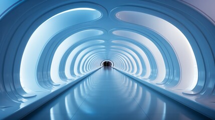 Wall Mural - bright modern design illuminates empty underground. generative ai.