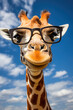 Amusing giraffe sporting eyewear 