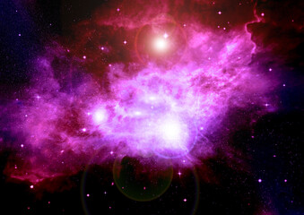Wall Mural - galaxy in a free space. 3d rendering