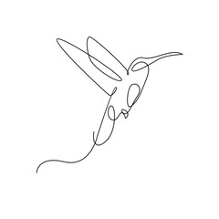 Wall Mural - hummingbird line illustration