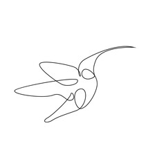 Wall Mural - hummingbird line illustration