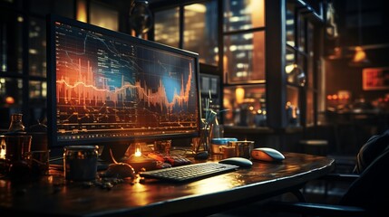 Finance stock market forex growth graph analytics. Generative AI.