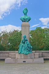 Bust and statue of Princess Marie of Orleans, landmark sightseeing location in Langelinie park promenade in the capital city of Copenhagen denmark