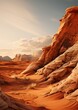 © DigitalGenetics - A breathtaking desert canyon landscape, showcasing the raw beauty of arid terrain, rugged cliffs, and endless horizons. Desert majesty. Generative AI