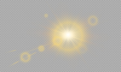 Wall Mural - lens flare sunlight light effect with black background. stock vector