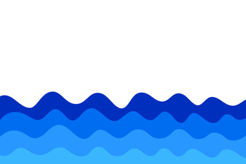 Wall Mural - blue wave water element vector background curve border frame wallpaper presentation education busine