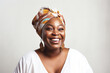 © Anastasiia Trembach - young pretty african american woman in headscarf happy smiling, lifestyle people concept close up