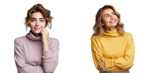 cheerful girl posing isolated on transparent background