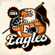 Eagle Mascot Shirt in Vintage Retro Old School Style