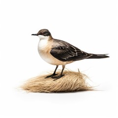 Wall Mural - Parasitic jaeger bird isolated on white background.