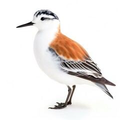 Wall Mural - Wilsons phalarope bird isolated on white background.