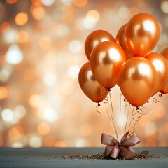 Orange balloons with bokeh background