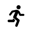 © Fourdoty - Run icon. Simple solid style. Running man, person, active, action, runner, athlete, sprint, fast, people, sport concept. Black silhouette, glyph symbol. Vector isolated on white background. SVG.