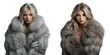 © The 2R Artificiality - Fashion model posing in studio wearing a luxurious fur coat