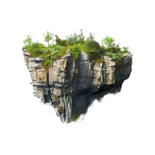 Rocky Cliffs Overgrown Mountain Edges Transparent Background, Png