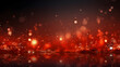 Abstract red bokeh lights curve background. Christmas and New Year concept