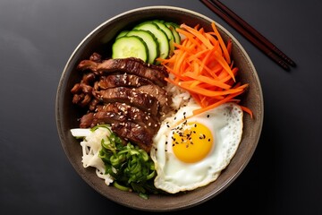 Wall Mural - Bibimbap meal with fried egg