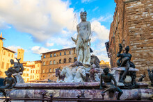 Fountain Of Neptune In Florence, Italy