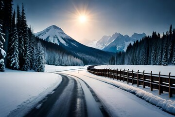 Poster - road in the mountains